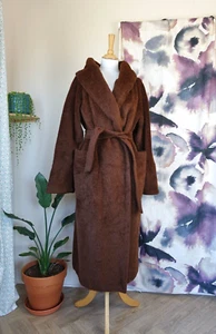 MAX MARA Italy Brown Alpaca & Virgin Wool belted long fur coat size UK 12 - Picture 1 of 17