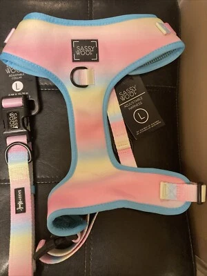 sassy woof harness Plus Matching Collar Large New  - Image 1 of 3