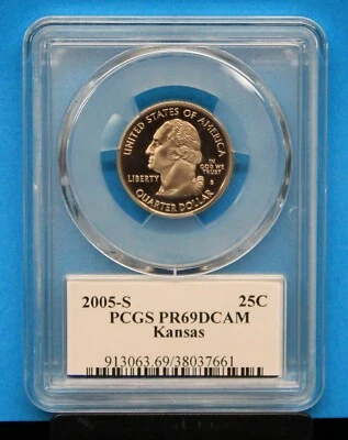 2005-S PCGS KANSAS STATE QUARTER Graded PR69DCAM PCGS # 913063.69/38037661 - Image 1 of 4