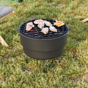 30cm BBQ Cast Iron Grill Grate Camping Barbecue Cooking Grid Replacement Net UK - Picture 1 of 9