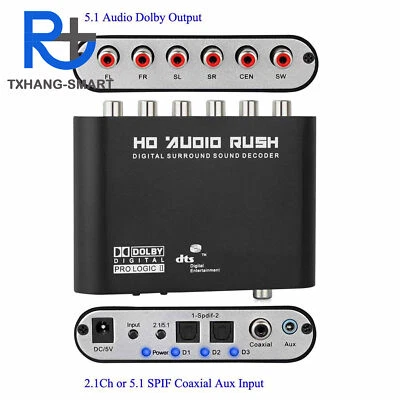 5.1 Audio Gear Digital to 5.1 CH Analog Surround Sound Rush AC3/DTS Decoder - Bild 1 von 4
