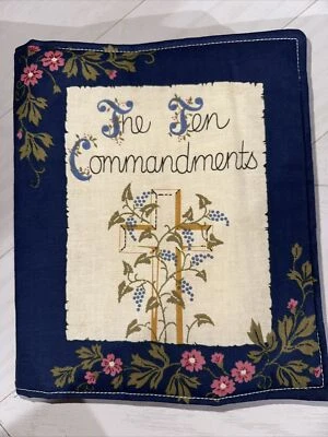 Kids Soft Cloth Book "The Ten Commandments" 10" X 9" Handmade Already Sewn - Image 1 of 4