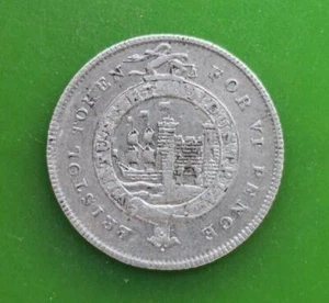 1811 Bristol Silber Token für Sixpence VI Pence #1738c - Bild 1 von 2