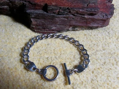 Brazalete pesado James Avery de plata 925 fuerza en la fe con palanca de eslabones 8-1/2" Foto 1 de 4