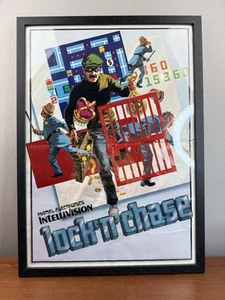 SELTEN Lock 'n' Chase Intellivision Mattel Elektronik Promo Werbung Poster gerahmt - Bild 1 von 5