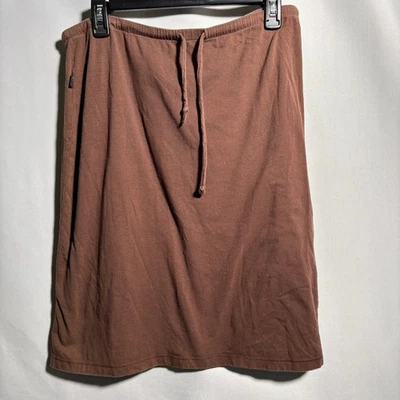 Horny 蟾蜍棕色有机棉裙 M 码刺绣嬉皮波西米亚 Granola Y2K — 第 1/4 张图片