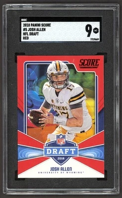 2018 Score NFL Draft Red #5 Josh Allen ROOKIE RC BILLS SGC 9 MINT - Image 1 of 2