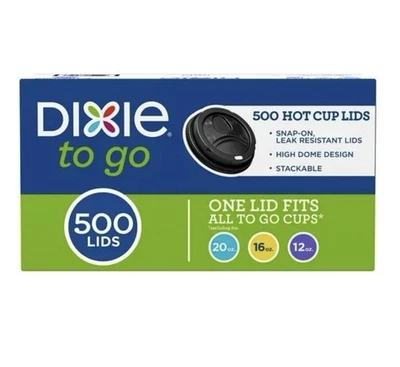 Dixie To Go Black Hot Cup Lids, 12-20 fl. oz., 500 ct.