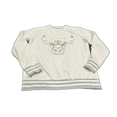 Moletom NBA Chicago Bulls Vintage Feminino Logotipo Branco Médio - Imagem 1 de 4