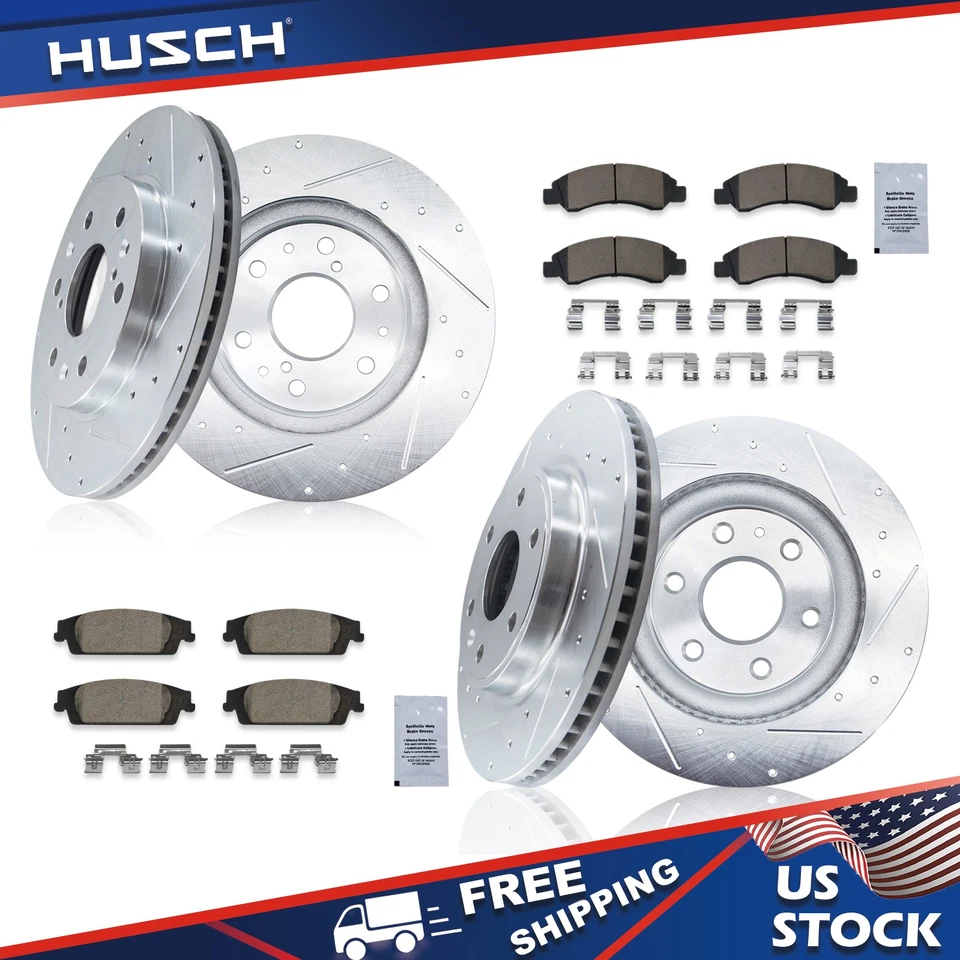 Front Rear Brake Disc Rotors and Ceramic Pads Kit for 2020 Cadillac Escalade/ESV Foto 1 de 4