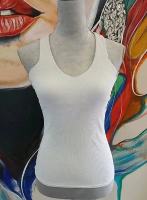 ALO Yoga Elevate Tank Top Womens Gray Ribbed Criss Cross Built In Bra Women's S - Image 1 of 4