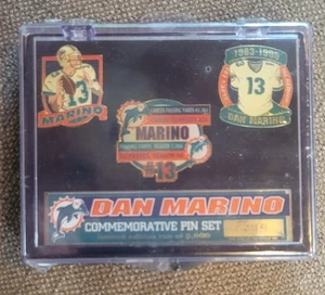 Vintage Dan Marino Commemorative Pin Set Of 3 Limited Edition 799/5000 SEALED - Picture 1 of 3