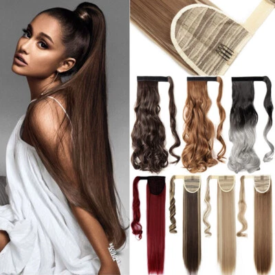 SEGO REAL Natural Wrap Around Ponytail Hair Extension Clip in on Pony Tail For Human