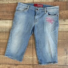 Guess Jeans Bermuda Jean Shorts Womens Size 29 Stretch Pink Flower Y2K