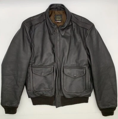 Vintage SPIEWAK & SONS Golden Fleece A-2 Leather Bomber Flight Jacket 44 Black - Image 1 of 4