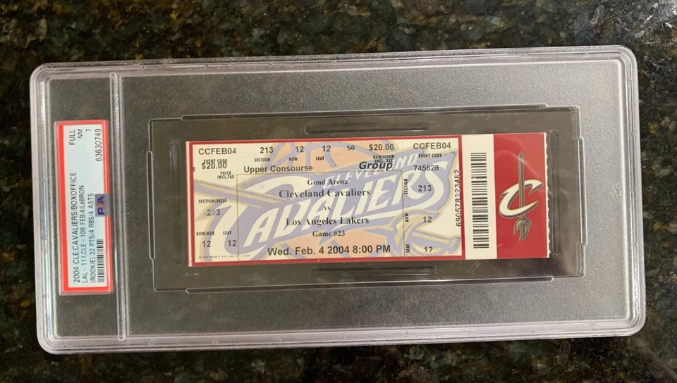 ЛЕБРОН ДЖЕЙМС 2003-2004 ДЕБЮТАНТ год билет 32 балла PSA 7 -- POP 6 не выше - Изображение 1 из 4