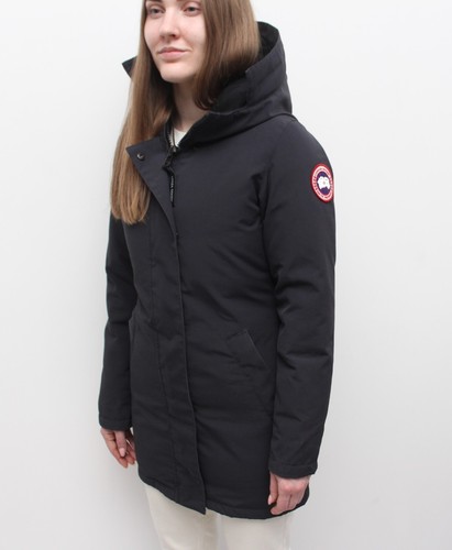 Giacca tampone donna CANADA GOOSE Victoria parka cappotto blu navy taglia XS