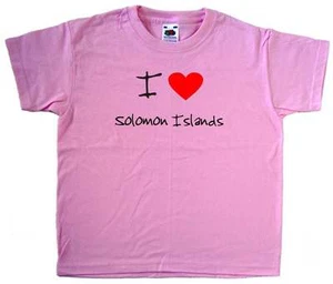 I Love Heart Solomon Islands Pink Kids T-Shirt - Picture 1 of 1