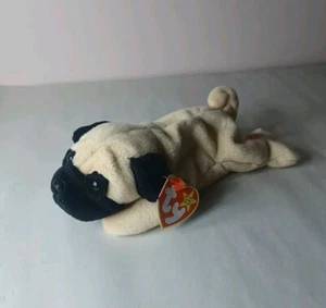 Ty Beanie Baby Pugsly Pug Dog Plush Toy 1996 - Picture 1 of 7