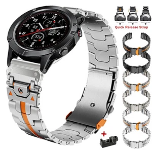 Für Garmin Fenix 8 E 7 7X Solar 6 6X Pro 5 5X Plus Edelstahl Quick Fit Armband - Bild 1 von 26