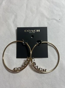 Coach Medium Hoop Earrings gold - Picture 1 of 8