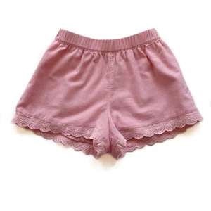 Girls 7 Janie and Jack Pink Eyelet Lace Trim Pull On Shorts 100% Cotton - Picture 1 of 7