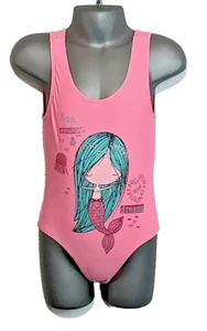 Pink Sparkly Graphic Print Mermaid One Piece Swim Costume 2-3 years - Bild 1 von 4