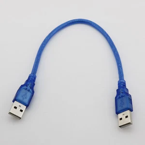 1pc USB 2.0 A Male to A Male Plug Data Connector Extension Cable 1FT/30CM Blue - Picture 1 of 5