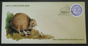 1997 New Zealand Birds Kiwi $1 Round 1v Stamp FDC - Picture 1 of 2