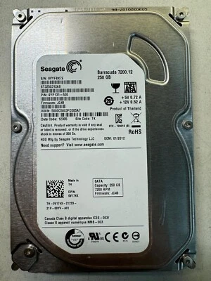 DELL V174X ST3250312AS 9YP131-520 250GB Firmware JC49 Date Code 12305 SATA 3.5" - Image 1 of 4