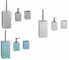 Set 3 pezzi Accessori bagno scopino dispenser sapone portaspazzolini in ceramica