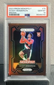 Prizm Monopoly Scoot Henderson #75 2023 Brown Prizm 153/249 Rookie PSA 10 - Imagen 1 de 3