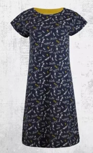 Ex Weird Fish Women’s SS Florida Organic Cotton Jersey Dress in Navy - Picture 1 of 4