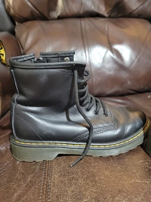 Dr. Martens 黑色皮靴 侧拉链 儿童 青少年 1460J 青少年 尺码 3 — 第 1/4 张图片