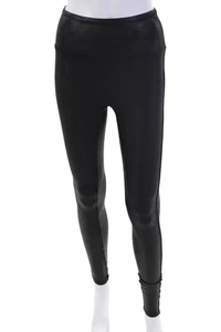Spanx Womens Textured Fitted Lined Ankle Sleek Leggings Black Size S - Picture 1 of 7
