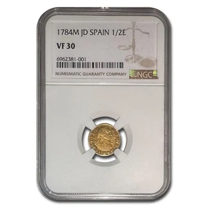 1784-M Spain Gold 1/2 Escudo VF-30 NGC - Picture 1 of 3