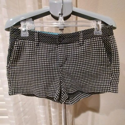 Шорты женские Merona размер 2 кармана хлопок черные белые геометрические короткие  - Изображение 1 из 4