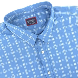 UNTUCKit Performance Shirt Mens XXL Blue Plaid Button Up Long Sleeve Stretch - Picture 1 of 7