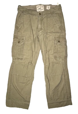 Vintage Hollister Pants L 36 x 30 Khaki Cargo Baggy Paratrooper Y2K Rare 90s - Image 1 of 4