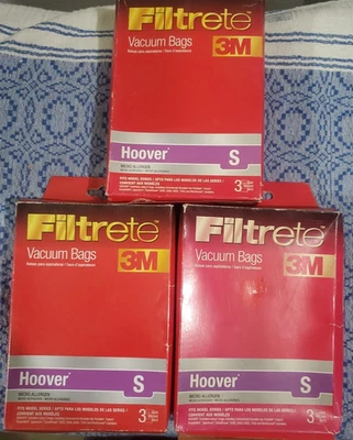 NEW 3M Filtrete Micro Allergen Vacuum Bags | Hoover S | 9-Pack | FREE SHIPPING - Image 1 of 4