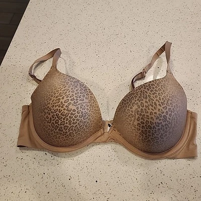 wonderbra push up Bra 38C Nude Animal Print Underwire Padded 7875 - Image 1 of 4