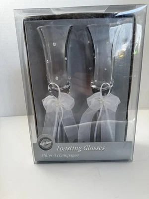 NUEVO EN CAJA Copas de champán Wilton Vintage Platino Perla Tostado con Lunares Perlados Foto 1 de 2