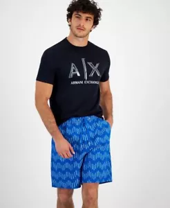 A|X Armani Exchange Herren Zick Zack Print Kordelzug Shorts 38 NEU 3RZS61ZNYKZ25FE - Bild 1 von 2