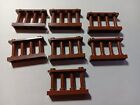 LEGO BULK LOT 7 OLD BROWN FENCE SPINDLED 1X4X2 WITH STUDS ON TOP