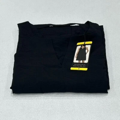 Vestido para mujer Banana Republic con cuello en V sin mangas, negro, talla S Foto 1 de 4