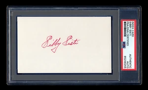 SIBBY SISTI SIGNED INDEX CARD PSA/DNA MILWAUKEE BRAVES 1969 SEATTLE PILOTS COACH - Picture 1 of 1