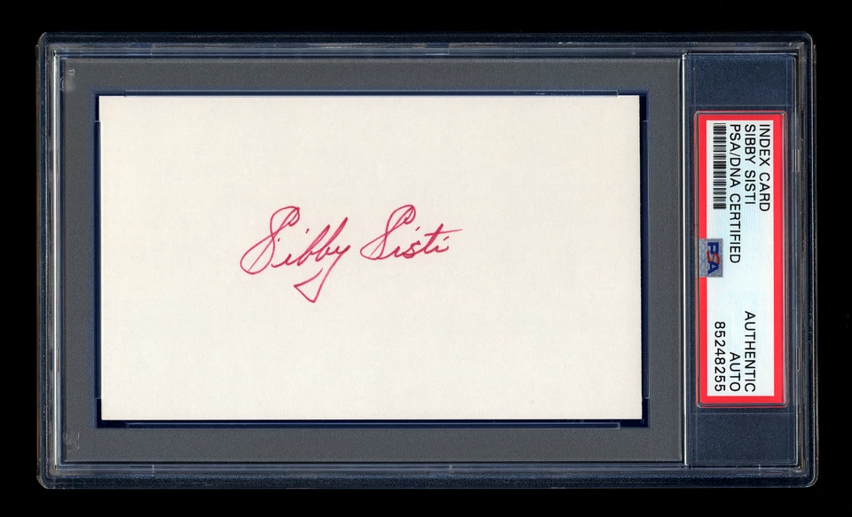 SIBBY SISTI SIGNED INDEX CARD PSA/DNA MILWAUKEE BRAVES 1969 SEATTLE PILOTS COACH - Image 1 of 1