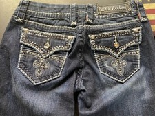 Rock Revival Celine Easy Boot Blue Jeans Flap Pocket Women's Size 26