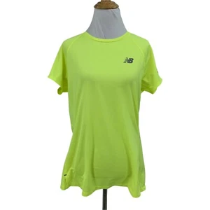 New Balance Running Shirt Womens Size M Neon Yellow NBICE Quick Dry Training Tee - Picture 1 of 7