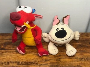 The Disney Store Mulan Mushu roter Drache & kleiner Bruder Hund 8" Beanie Plüschtier - Bild 1 von 6